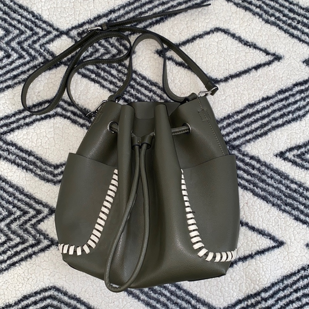 Zara Basic Collection Drawstring Hobo Crossbody B… - image 1
